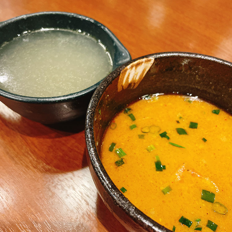 えび味噌つけ麺スープ割