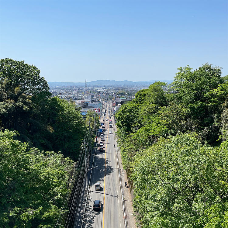 呉羽丘陵フットパス連絡橋からの景色