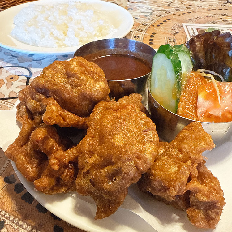 タージ・マハール 富山本店 チキンカラアゲ定食